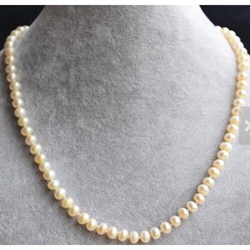New Arrival Favorite Pearl Neckace White 6mm Freshwater Pearl Handmade Fine Jewelry Charming Women Girl Birthday Party Gift