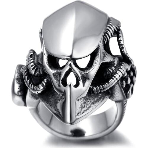 New Shantou Titanium Steel Handmade Boys Locomotive Punk Rings