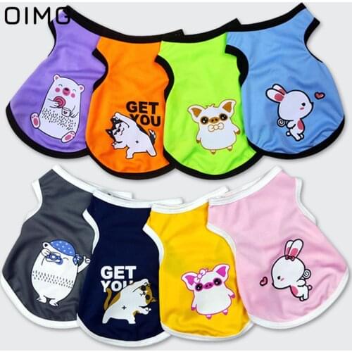 OIMG Summer Cartoon Cat Dog Clothes Rabbit Bear Print Mesh Dog t Shirts For Small Dogs Puppy Sleeveless Chihuahua Spitz Clothes