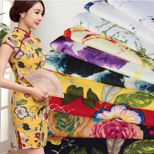 Printed Floral Fabric For Clothes Dresses Linen Cotton Tissu By Meter Tablecloth Home Decorative Cloth Sewing Textile