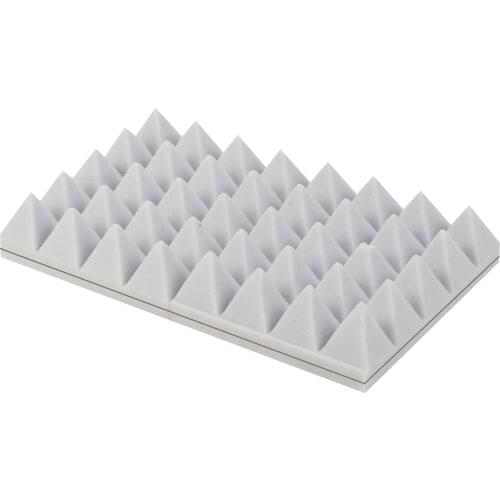 TURKISHFOAM 1088 Barrier Basotect Pyramid Sponge 25 CM X 25 CM X 53 MM Office Home Plane Sound Isolation Materials White Foam
