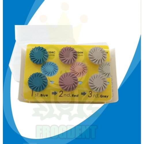 Oral Materials Rotary Abrasive Instruments Composite Polisher Contra Angle RA Diamond Burs Polishing Wheel Kit for Resin Ceramic