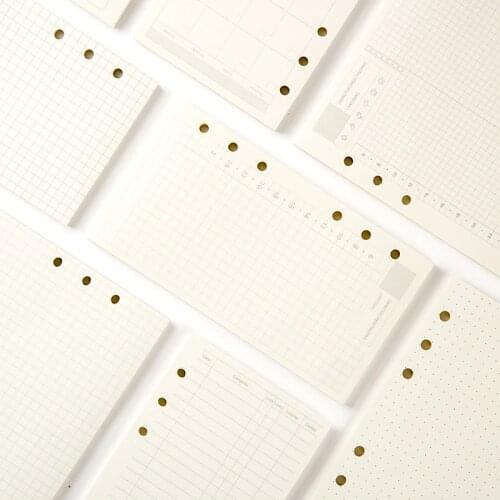 A5 A6 A7 Loose Leaf Notebook Refill Spiral Binder Planner Inner Page Inside Paper Dairy Weekly Monthly Plan To do Line Dot grid