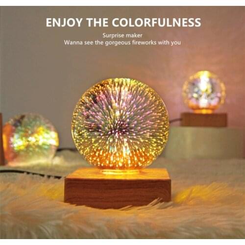 LED 3D Firework Night Light USB Colorful Star Magic Decor Atmosphere Lamp Kids Gift for Bedroom Bedside Decoration Table Lamp