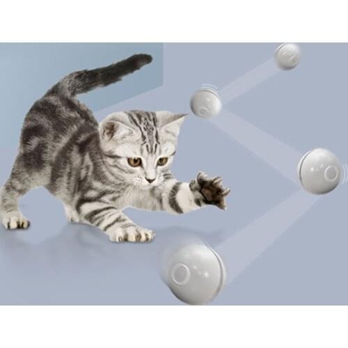 Pet Products Pet Cat Dog Toy LED light Auto Rolling Flash Ball Toys USB Charging Smart Pet Jumping Ball Chasing Ball Funny Cat
