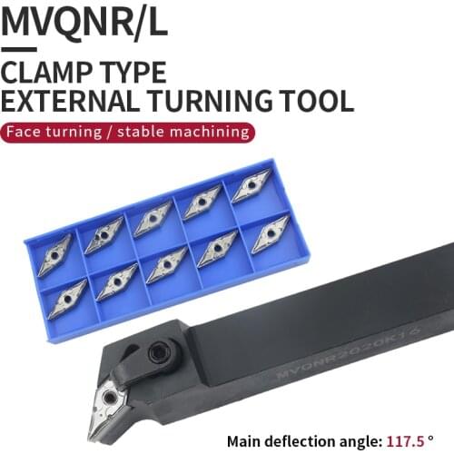 1pc MVQNR2020K16 MVQNR2525M16 External Turning Tool Holder VNMG Carbide Inserts MVJNR/L Lathe Cutting Tools Set