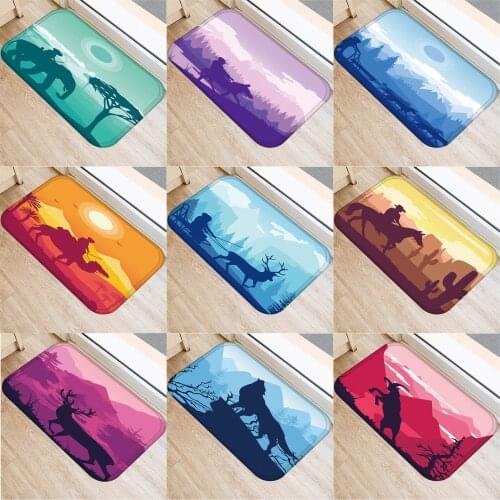 1 Pcs Forest Animal Pattern Anti-Slip Carpet Door Mats Doormats Outdoor Kithchen Bathroom Living Room Floor Mat Rug