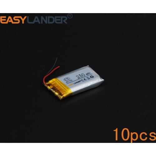 10pcs/Lot 3.7V 250mAh Polymer Li-ion Battery For mouse recorder speaker RC toys headephone Remote controller bluetooth 451730