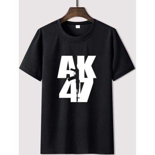 2021 Short Sleeve Cotton Man Clothing Tops T-Shirt Homme My Life Its Ak 47 Russian Military Topics T Shirt Sale
