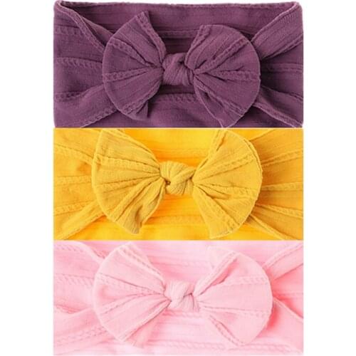 3pcs/set Baby Hair Band Set For Girls Bow Elastic Headbands Twisted Cable Design Turban Kids Headware Baby Hair Accessories
