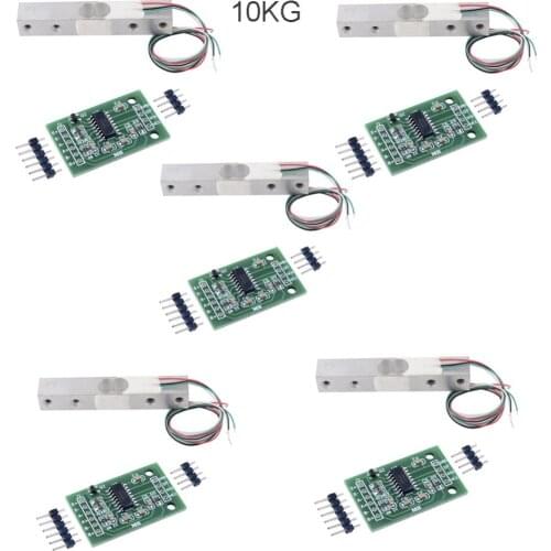 5sets/lot HX711 Weight Sensor AD Module with 10KG Scale Load Cell Weight Weighing Sensor DIYmall FZ0728*5+FZ1633*5