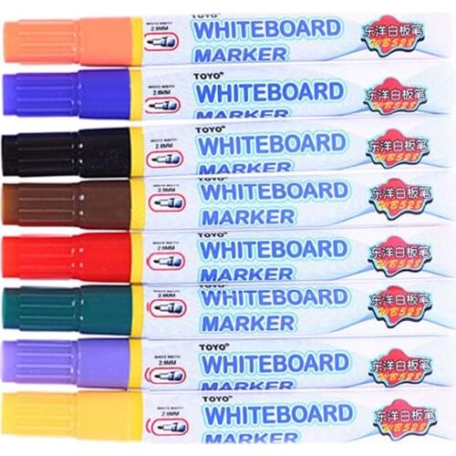 8Pcs Whiteboard Marker Dry Wipe Pens Tip for Paper Metal Glass Wipe Clean