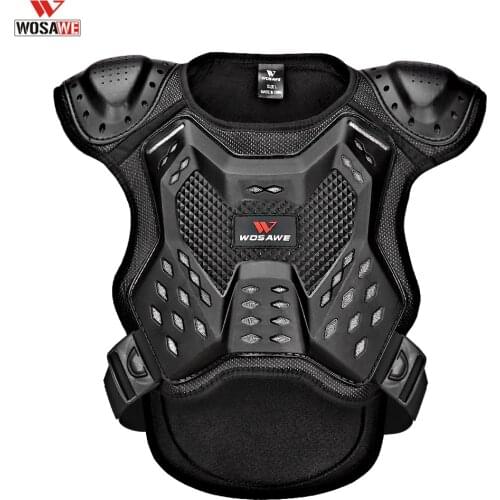 WOSAWE Boys Girls 5-15 Years Old Motorcycle Armor Vest Jacket Body Protector Gear Waistcoat Chest Protection Kids Guard