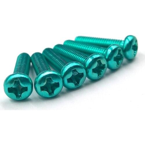 M3 Aluminum Alloy color Phillips Screws Round Head Bolts Cross Slot Screw Bolt green