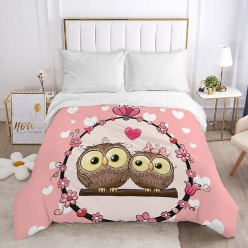 Cartoon Childrens Duvet cover Quilt/Blanket/Comfortable Case Bedding for kids baby boy girls 140x200 for Home Car owl LOVE
