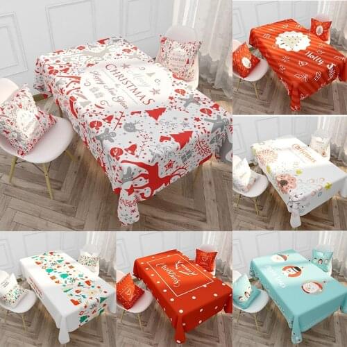 Household Tablecloth Waterproof Oilproof Table Cover Cartoon Christmas Outdoor Banquet Kitchen Table Cloth