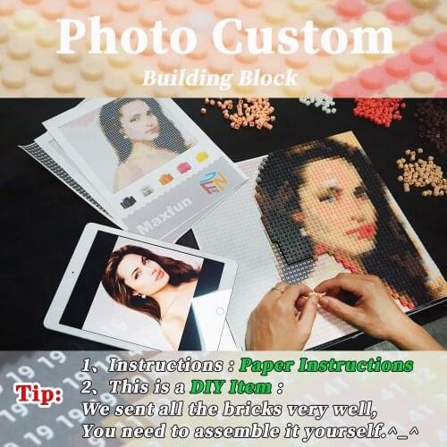 Photo Custom 9600PCS DIY Pixel Art Mosaic Building Blocks Painting Private Design Portrait Scenery Wall Decoration Surprise Gift