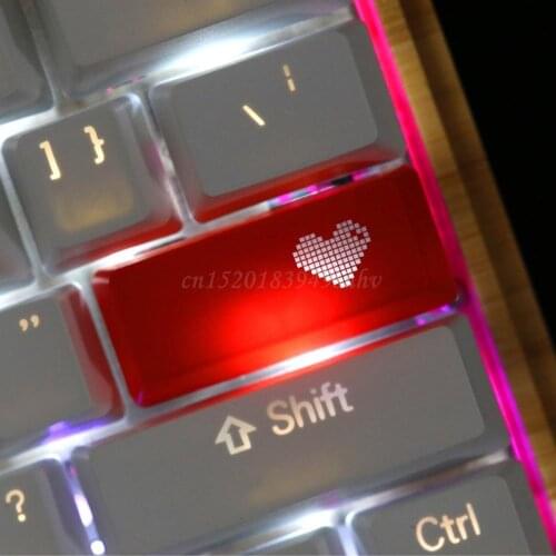 Red Love Heart Pattern Keyboard Keycap Mechanical ENTER/ESC Key Cap Hat for PC Computer Notebook Use Supplies