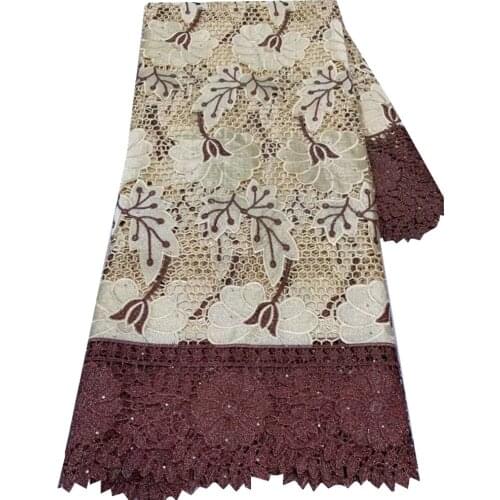 SJ Lace Latest Nigerian French Cord Lace Fabric For Wedding 2021 New Design African Guipure Laces Fabric Water Soluble 2L5-7