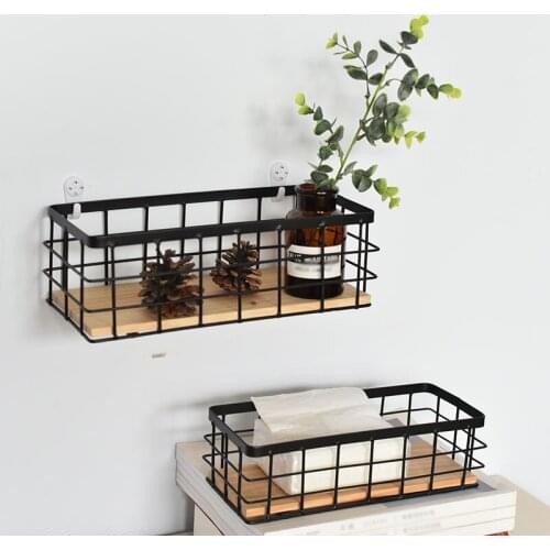 Metal Wire Wall Storage Boxes Bathroom Shampoo Cosmetic Floating Shelves Living Room Bedroom Cabinet Baskets Organizers