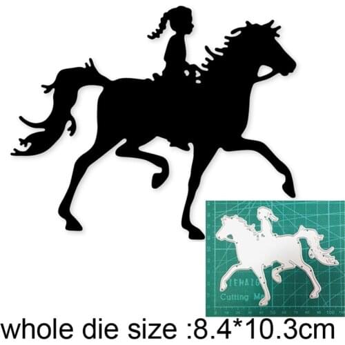 Girl Riding Horse Metal Cutting Dies Stencils dies for DIY Scrapbooking dies Decoration Album Paper Craft dies Embossing Die Cut