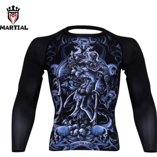 Martial Auqarius sublimation shirts gym t shirt men crossfit compression garment muay thai shirt sportswear