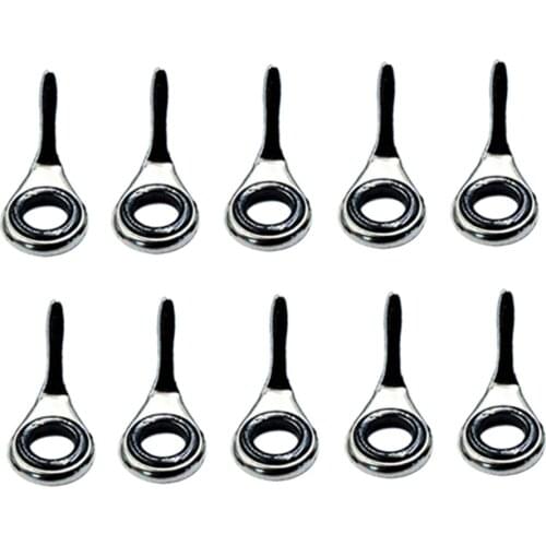 Set of 10 Telescopic Fishing Rod Guides Fishing Line Guides Eyes Sets Tip Top Repair Kit Fishing Accessories 4# 5# 6# 8# 10
