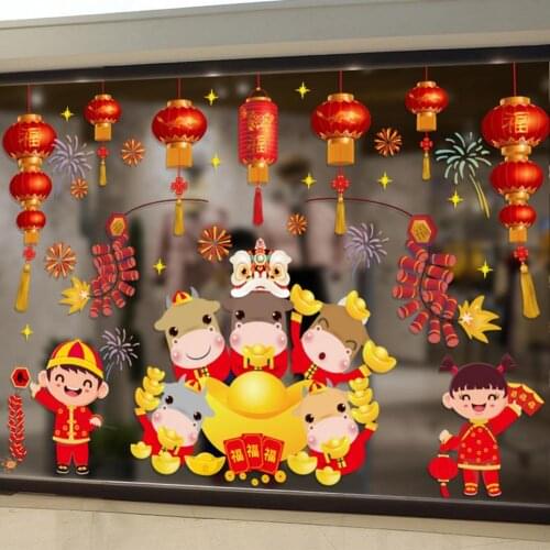 Genuine China Spring Festival New Year Stickers One Piec Window Decor Home Decoration Accessories