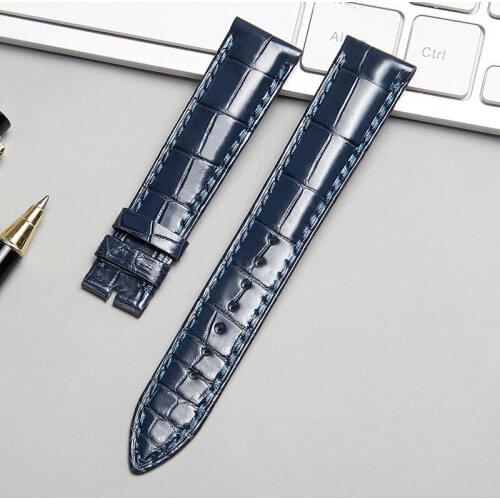 New FUYIJIA Blue Crocodile Skin Watch Band Men Genuine Leather Belt Handmade Alligator Strap 16MM 18MM 20MM 22MM 24MM Watchbands