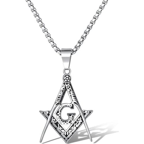 Charm Bling Compass Hip Hop Believer Accessories Gift for Fans Women Men Jewelry Freemason Masonic Necklaces