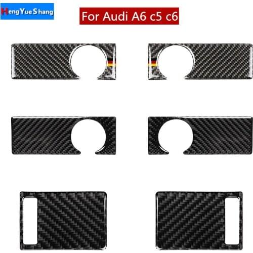 Car Styling Carbon Fiber Key Hole Trim Stickers Engine Start Panel Decorative Cover For Audi A6 C5 C6 2005-2011 Auto Accessories