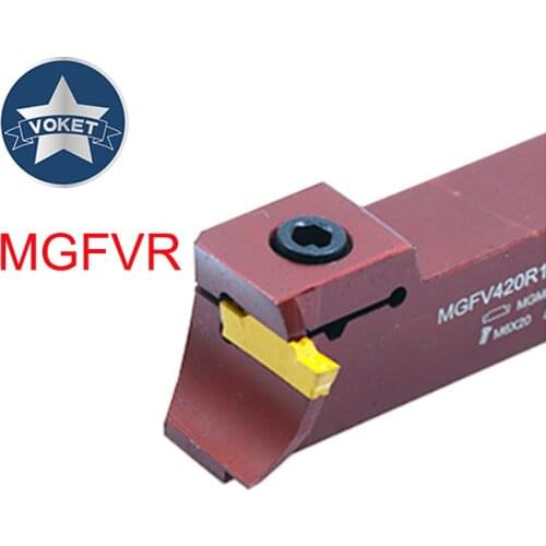 VOKET CNC lathe gang knife end face grooving tool bar 7-shaped MGFV 320 425 325 420 R10 R15 with double-headed MGMN blade