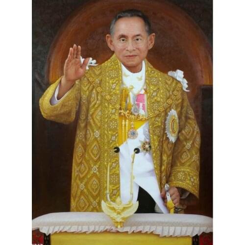 20" inch # TOP ART -Wholesale pirce OIL painting- King of Thailand Bhumibhol ART PRINT oil painting on canvas-FREE SHIPPING