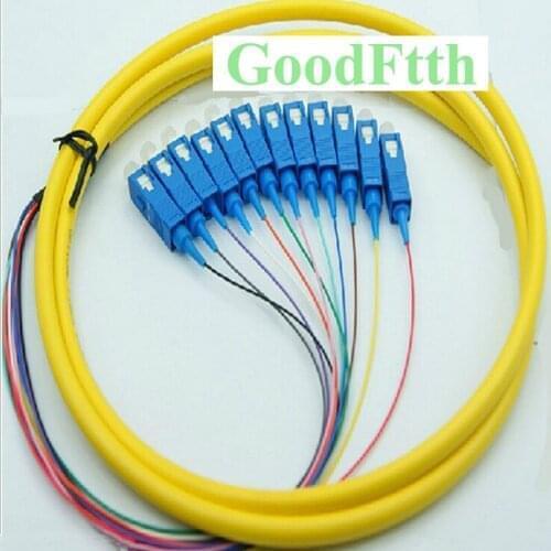 Fiber Optic Pigtail SC UPC SC/UPC SM 12 cores distribution 0.9mm GoodFtth 0.5-3m