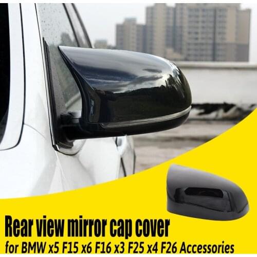 1 Pair Rearview Mirror Cap Horn High Quality Mirror Caps M Style Mirror Cover for BMW X5 F15 X6 F16 X3 F25 X4 F26 Accessories