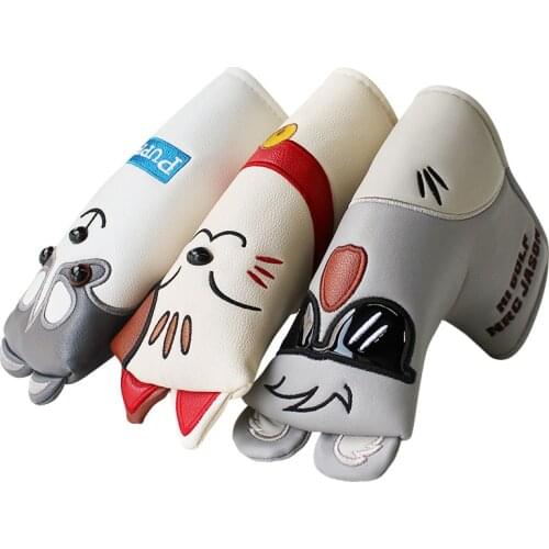 1 pcs Golf Headcover for Blade Putter PU Leather Waterproof / Soft Knitted Fabric Cartoon Golf Club Head Covers