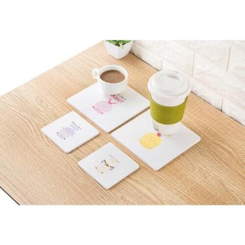 1PC New Hot Cute Wooden Plastic Cup Coasters Coffee Mug Kitchen Table Mats ENX 022
