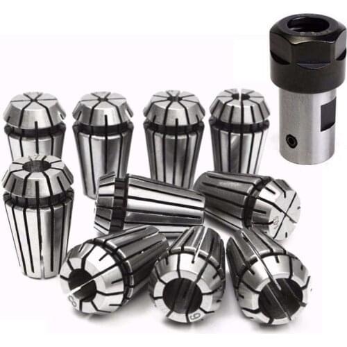 10Pcs Er16 Spring Collet + Motor Shaft 8Mm Extension Rod Holder Cnc Milling Lathe Tool Engraving Machine