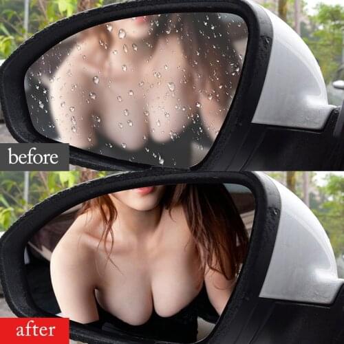 2Pcs Car Rearview Mirror Protective Film Anti Fog Window Rainproof Film Rear View Mirror Protective Soft Film Auto Accessories