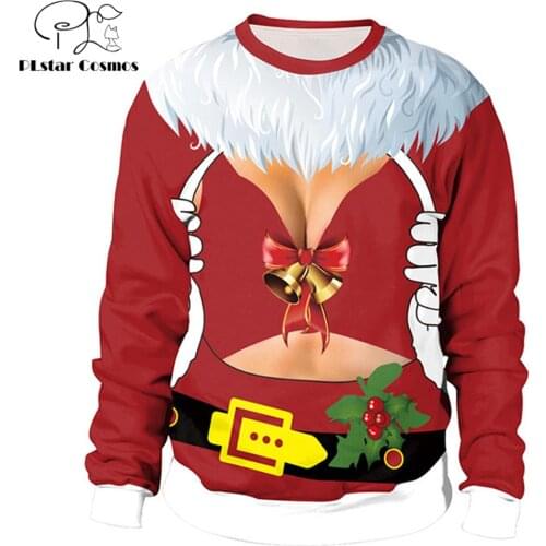 2019 Christmas Fashion Sweatshirt Santa Claus Cosplay costume Funny 3D Printed Men Women Long Sleeve Outerwear Unisex streetwear