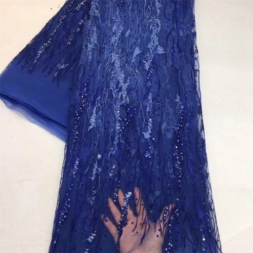 2020 sequin lace fabric wedding dress high quality African French tulle lace fabric sequin Nigeria lace fabric ZX36721
