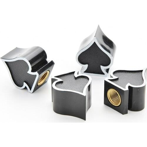 4Pcs/1Lot Black New Universal Heart Car Tyre Air Valve Caps Car Bicycle Tire Valve Cap Wheel Rims