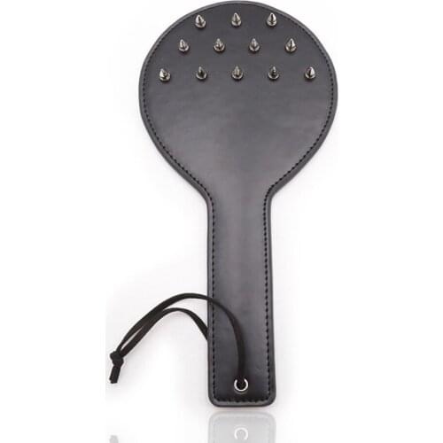 CamaTech BDSM Sexy Rivet Paddle PU Leather Spanking Sex Whip Couples Flirting Riding Crop Fetish Rivets Policy Knout For Flogger