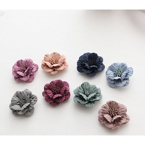 Grain Fabric Flowers with stamen for Headbands Artificial Decorative Flowers DIY Hair flower for Hair Accessories