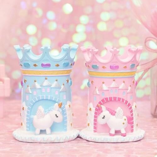 Zakka Girls Heart Pen Holder Student Gift Desktop Decoration Resin Crafts Gift Toys