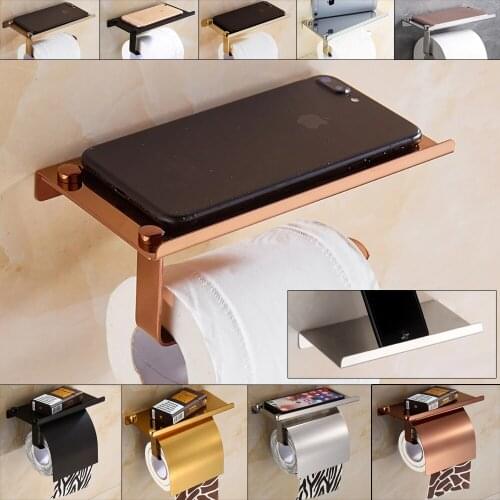 Polish Toilet paper holder 304 stainless steel tissue holder mobile phone bathroom paper roll rack wall mount bathroom product