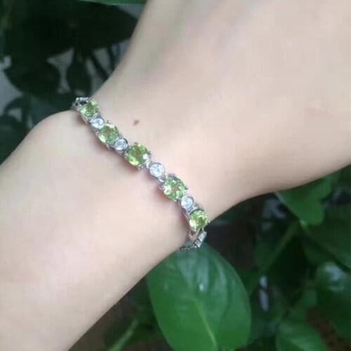Natural and real Peridot 925 sterling silver Fine jewelry gems 5*5mm 5pcs