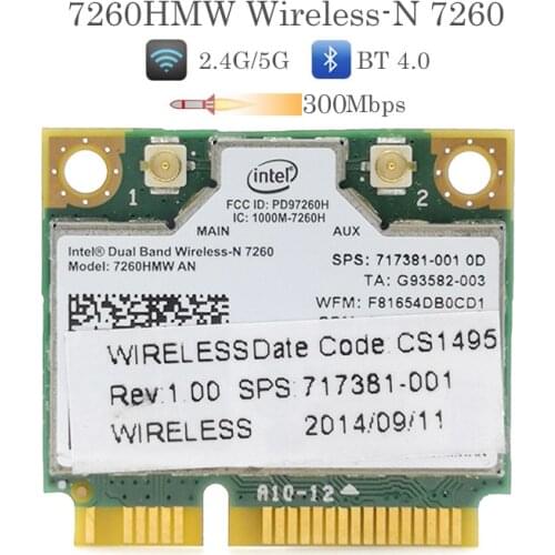 Dual band Wireless N 7260HMW AN Intel 7260 Wifi Bluetooth 4.0 Card for Laptop wlan network card