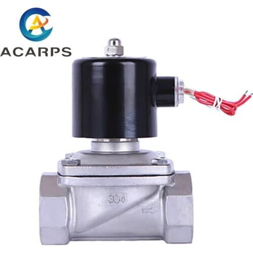 1-1/2" Stainless Steel Solenoid Valve Normally Closed Pipeline Control Switch Valve Water Valve For Water Oil Air 220V