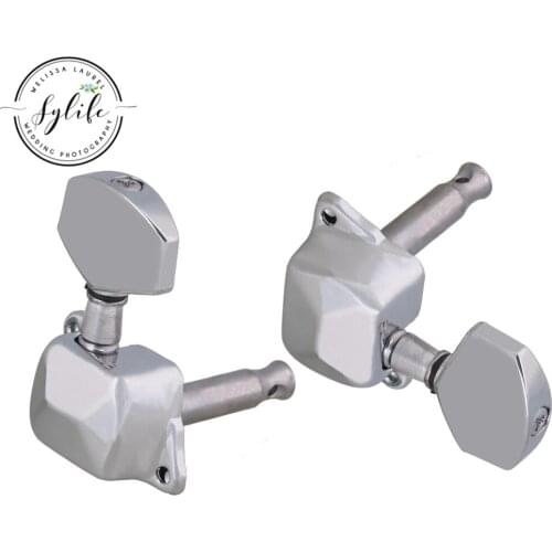 Chrome Semiclosed Acoustic guitar Tuning Pegs Machine Heads 3L3R